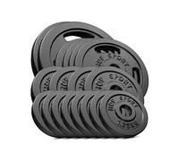 Hop-Sport Disques de poids en fonte 60 kg, Ensemble de disques d'haltères, Alésage 30/31 mm (2x10 kg, 4x5 kg, 4x2,5 kg, 8x1,25 kg)