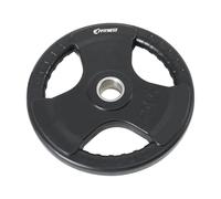 Disques de poids en fonte caoutchoutée, disques de musculation, trou pour barre olympique, plaque à trois poignées de 50 mm, de 2,5 à 20 kg (20, 1 disque)