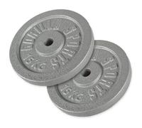 Disques de poids en fonte noire/argent - De 0,5 KG à 30 KG