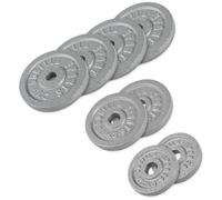 Disques de poids en fonte noire/argent - De 0,5 KG à 30 KG