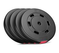 Hop-Sport Disques de Poids en Plastique 40 kg - 4x10 kg, alésage 31 mm, pour Barre d'haltères 30 mm, Disques d'haltères pour Musculation Noir G