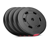 Hop-Sport Disques de Poids en Plastique 40 kg - 4x10 kg, alésage 31 mm, pour Barre d'haltères 30 mm, Disques d'haltères pour Musculation Noir G