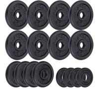 Disques de Poids - SCSPORTS - 27kg - 12 Plaques en Fonte - Musculation - Noir