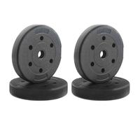 Disques de poids - vidaXL - Noir - Ø 21,5 x 3,8 cm - 10 kg - Ciment et sable de fer - Poignée antidérapante