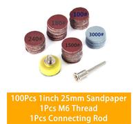 Disques De Polissage Abrasifs,100 À 100 Grains,Pour Outil Rotatif Dremel,Accessoires En Papier De Verre,1 Pouce,25mm,3000 Pièces - Type 1 Set