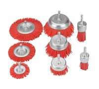 Disques de polissage abrasifs, Roue de brosse en Nylon abrasif, multi-tailles, perceuse, polissage du bois, ébavurage propre, tige 1/4(8Pc mix)