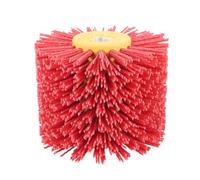 Disques de polissage abrasifs, Roue de brosse polissage abrasive en nylon rouge, ensemble brosses à tambour métallique, grains multiples(120)