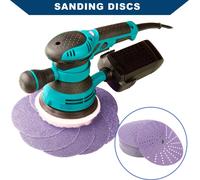 Disques De Pon?age / Papier De Verre Rond š€ Crochet Et Boucle MšŠtal|Bois|RšŠparation Automobile / DurabilitšŠ & FlexibilitšŠ Film Polyester 6 Pouces 280 Grains / 50 Pcs Violet