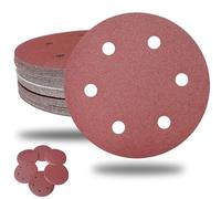 Disques de Ponçage 225 mm 30 Pièces, 6 Trous Disques Abrasifs 225 mm Ronds Papier Abrasif for Ponceuse pour Cloisons Sèches Ponceuse Girafe (30 pièces -Grain 80/100/120/150/180/240)