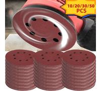 Disques de ponçage universels à 8 trous, papier abrasif de 125 mm pour métal, bois, verre, tampons de polissage, outils abrasifs domestiques, grain 40 à 3000 400 Grit