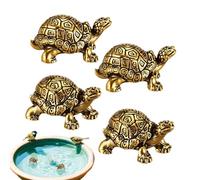 Disques De Purification Pour Le Bassin D Oiseaux,Nettoyant En Forme De Tortue 4 Pièces - Disque en Cuivre pour Bain d'Oiseaux - Pour Le Nettoyage Hivernal De L'Eau Du Jardin Extérieur Et De La Fontain