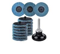 Disques De Rabat De Verrouillage De 2 Pouces 16 Pcs 40 60 80 Roues De Moulin À Grain Grain Avec Support De Tampon À Disque De Ponçage À Tige De 1/4 "pour Métal En Bois