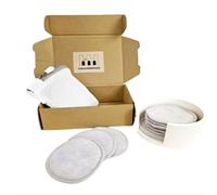 Disques démaquillants, organisateur en céramique, lavable, en bambou, 10 unités réutilisables, élimination du maquillage, tous les types de peau, nettoyage du visage, maquillage, fibre naturelle, sac