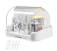 Disques d'étanchéité pour biberons | Rangement pour biberons, grand organiseur pour bébé avec couvercle et bac de vidange amovible, support de séchage portable anti-poussière pour armoire cuisine