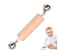 Disques emboîtables - Maîtrisez instantanément la transmission de main à main, jouet à poignée en bois de hêtre naturel de 7,5 cm, ferme à 90 degrés pour la motivation à ramper, EN 71