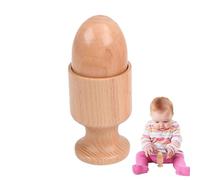 Disques emboîtables - Maîtrisez instantanément la transmission de main à main, jouet à poignée en bois de hêtre naturel de 7,5 cm, ferme à 90 degrés pour la motivation à ramper, EN 71