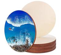Disques en Bois, 15 Tranches Rondes en Bois, Avec 2,5 MM d’Epaisseur, Pour la Décoration des Sous Verres Artisanat Peinture Bricolage, 20x20cm