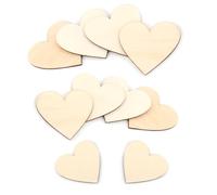 Disques en bois en blanc naturel 1cm-8cm Coeur inachevé en forme de peinture polie Copeaux en bois pour projets DIY Mariage Festivals Décoration d'arrière-plan(80 mm)