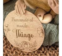 Disques en bois pour photos de première année, set de cartes commémoratives Mon premier âge, décoration rustique avec motif de feuilles - set de disques en bois anniversaire nouveau-né