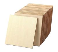 Disques en Bois Ronds Lot de 5 ou 2 tranches de bois brutes carrées de 10 x 10 cm for peinture et teinture à faire soi-même(5Pcs)