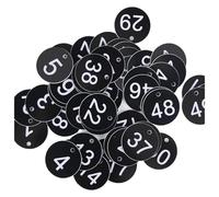 Disques numérotés en plastique Étiquettes numériques rondes gravées en ABS multicolores, 3.5cm, 100 pièces 1-100, for restaurant apicole(Black)