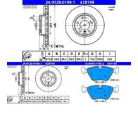 Disques Plaquettes AVANT ATE (315mm) pour BMW 3 E36 1990-2000