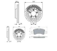Disques Plaquettes AVANT BOSCH (329.5mm) pour PORSCHE 911, 718 CAYMAN III, 718