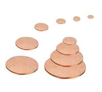 Disques ronds en cuivre T2 - Feuilles métalliques à coupe précise pour bricolage, bijouterie et industrie | Épaisseur 5/6 mm, Diamètre 10-150 mm, Paquets de 1/2/4/6 pièces 5mm Th x 10mm Dia - 6-Pack