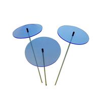 Disques Soleil 3 Grands Piquets de Jardin 75cm Haut Ornement Extérieur Accessoire de Cour Cadeau Jardinier Sun Catcher Garden Decor, Colour:Fluorescent Blue