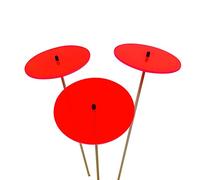 Disques Soleil 3 Grands Piquets de Jardin 75cm Haut Ornement Extérieur Accessoire de Cour Cadeau Jardinier Sun Catcher Garden Decor, Colour:Fluorescent Red