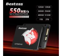 Disques SSD Bestoss 2,5 pouces SATA 3.0 120 Go 128 Go 240 Go 256 Go 480 Go 512 Go 1 To 2 To pour ordinateur de bureau ou portable
