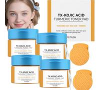 Disques Toner au Curcuma Éclat Intense, Pads Éclaircissants Acide Kojique & Tranexamique, Exfoliation Visible Taches Brunes, Peau Lumineuse, Usage Quotidien, 70 Disques (4pcs)