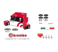 Disques Ventilés + Plaquettes Avant Brembo Fiat Panda 169 1.2 Natural Power