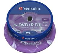 Disques Vides DVD+R DL 8x Vitesse - Pack De 25 Spindles - VERBATIM
