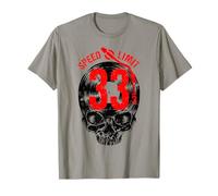 Disques vinyles à limitation de Vitesse 33 1/3 TR/Min pour collectionneur Gothic Skull T-Shirt