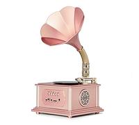 Disques vinyles Portables, Tourne-Disque Bluetooth, Lecteur de Vinyle avec Haut-parleurs stéréo intégrés, Ceinture de phonographe rétro Vintage à 3 Vitesses, enregistreur Rose doré