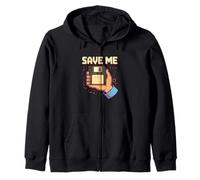Disquette Amusante Save Me rétro années 90 Pixel Art Tech Humour Sweat à Capuche