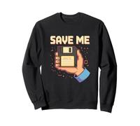 Disquette Amusante Save Me rétro années 90 Pixel Art Tech Humour Sweatshirt