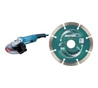 Disqueuse angulaire 230 mm 2000W - MAKITA 9050R & Disque diamant DIAMAK Ø230 mm pour meuleuse - MAKITA D-61145