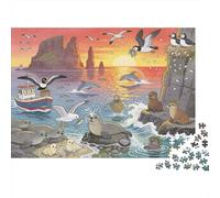 Disruption de la colonie des phoques de l'île de Skye Puzzle en Bois Imperméable DIY Puzzles De 1000 Pièces pour Adultes Cadeaux Impossible Jeux De Stimulants