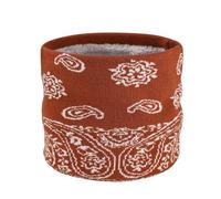 DISSA Écharpe Tubulaire Hiver Hommes et Femmes - Cache-Cou Épais en Polaire Douce Floral, Masque de Ski, Cagoule Élastique, Foulard Chaud pour Ski et Outdoor,Orange,W33