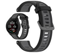 Disscool Bracelets de rechange compatibles avec Garmin Forerunner 165/165 Music/168/168 Music/D2 Air X10, 20 mm réglable en silicone souple avec dégagement rapide (noir + gris)