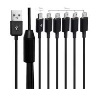 Disscool Câble répartiteur USB 2.0 type A mâle vers 6 micro mâles, câble de synchronisation de données, câble répartiteur d'alimentation mâle vers 6 mâles compatible avec Samsung Galaxy S6, J7 Edge