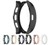 Disscool Coque à couverture complète avec protecteur d'écran compatible avec Garmin Venu 3, coque de rechange ultra fine en polycarbonate rigide et verre véritable (noir)