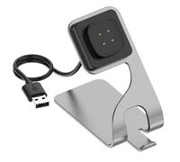 Disscool Station de charge de rechange compatible avec Fitbit Ace LTE/Versa 4/Versa 3/Sence 2, chargeur en métal avec câble de charge et accessoires de montre intelligente (1,5 m, gris)
