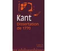 Dissertation De 1770 - Edition Bilingue Français-Latin