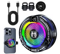 Dissipateur de téléphone, ventilateur magnétique 30 W pour téléphone portable, refroidissement portable à vitesse réglable pour streaming en direct, smartphone, jeux d'été, tablette, vlog par climat
