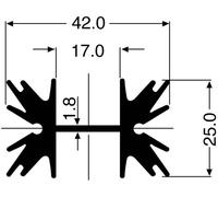 Dissipateur en profilé Fischer Elektronik SK 129 50,8 STS 10019199 TO-220, SOT-32 4 K/W (L x l x H) 50 x 42 x 25 mm 1 pc(s)