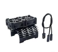 Dissipateur thermique à double ventilateur en alliage d'aluminium 8,4 V 27 000 tr/min avec câble d'extension, carénage en fibre de carbone pour moteurs sans balais de 40/42 mm, ventilateur de