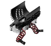 Dissipateur thermique à double ventilateur pour moteur, radiateur de refroidissement à double ventilateur pour moteur de voiture RC 1/8, dissipateur thermique en aluminium à double (Noir)